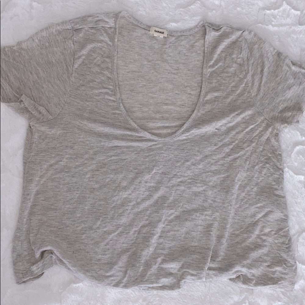 Grey flowy crop top